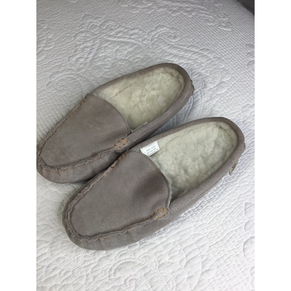 EMU Ridge Mens Beige Cow Suede Shearling Lined Slippers Size US 10 (L)
